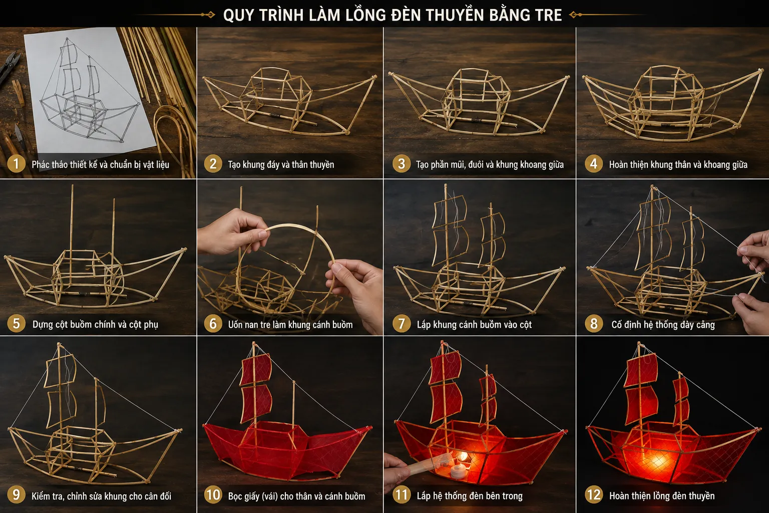 Các bước làm thuyền