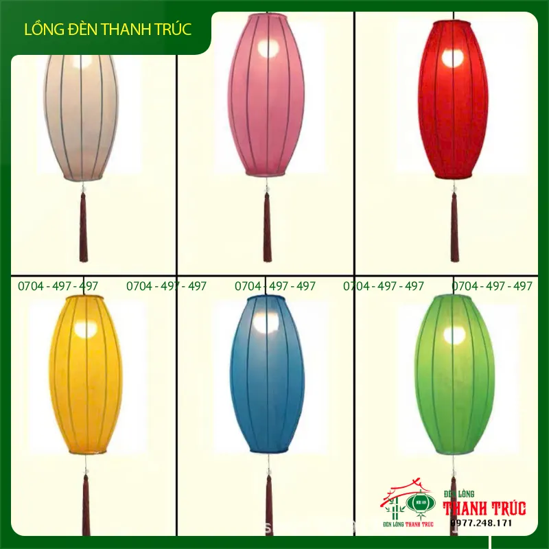 Đèn vải treo trần kiểu na vải phi trơn