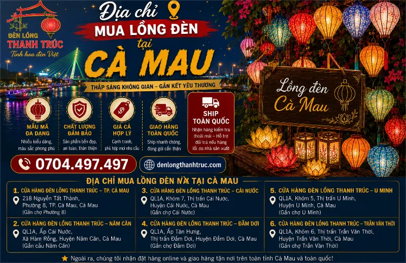 Địa chỉ mua lồng đèn tại Cà Mau