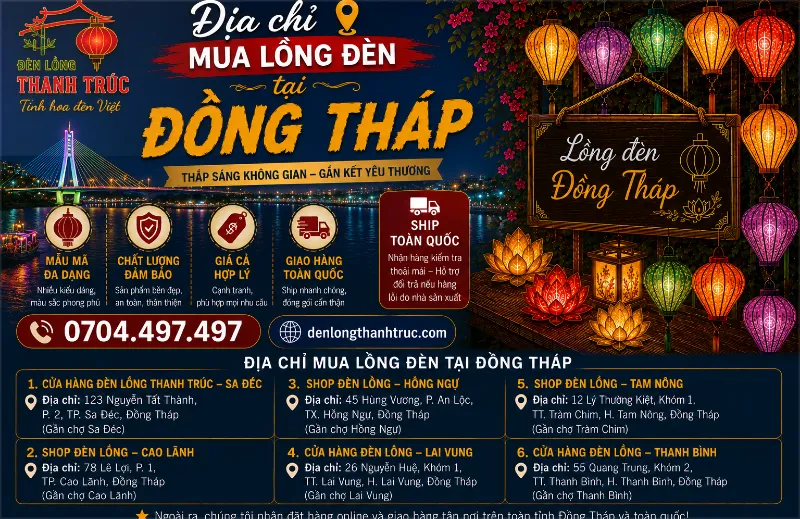 Địa chỉ mua lồng đèn tại đồng tháp
