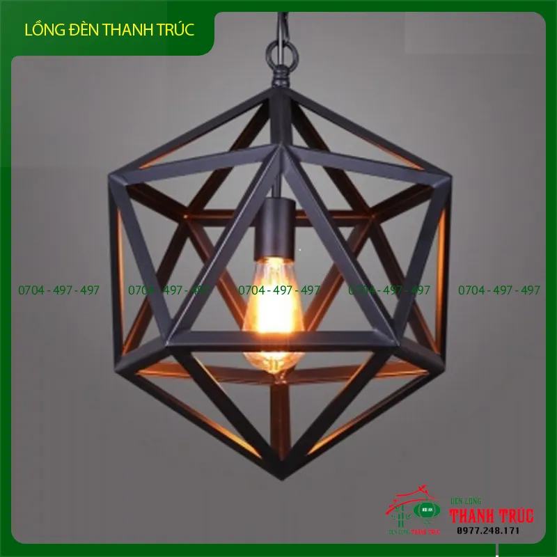 Lồng đèn sắt treo trần dạng hộp