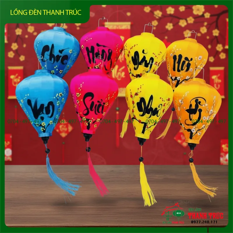 Lồng Đèn Củ Tỏi Vẽ Thư Pháp Ngày Tết