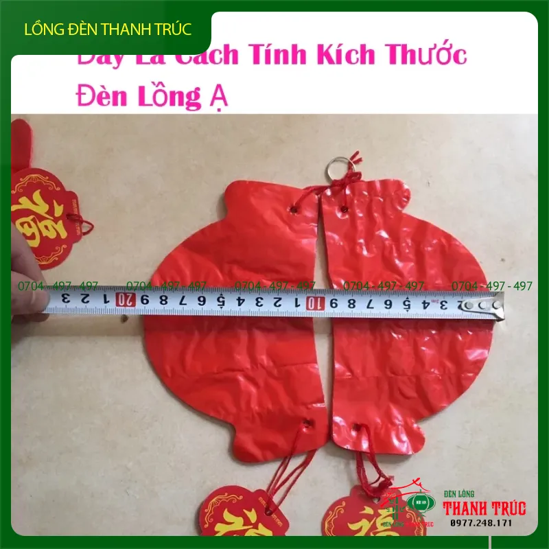 Alternative view of Lồng Đèn Đỏ Nylon Trang Trí Tết Nguyên Đán Giấy Nhựa Tròn 20cm