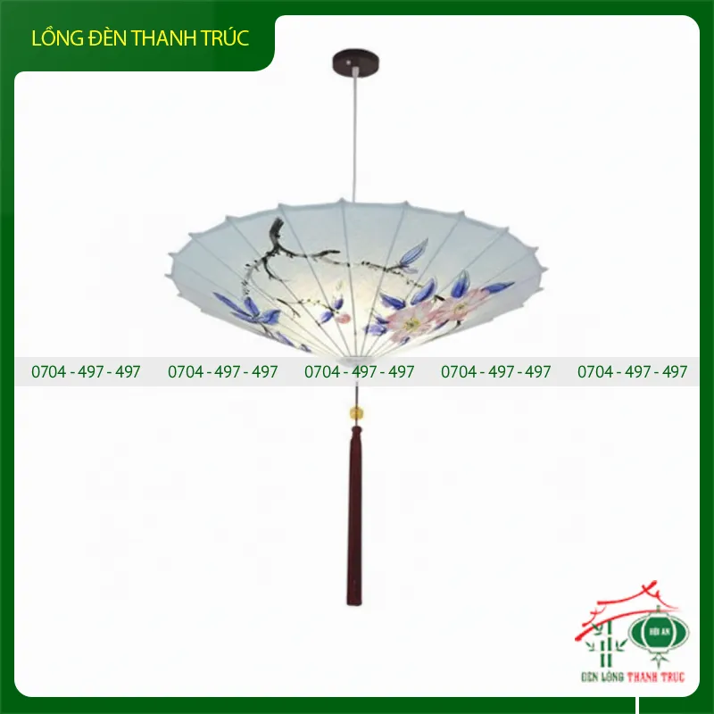 Lồng đèn dù hoa văn thanh lịch Lồng đèn dù hoa văn truyền thống tinh xảo mang nét đẹp văn hóa Việt