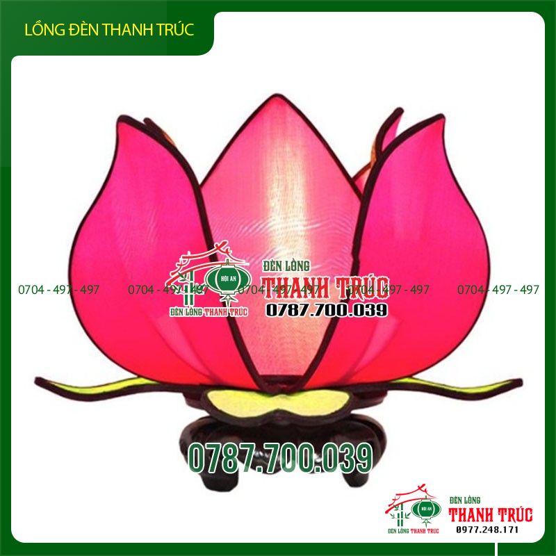 Alternative view of Lồng Đèn Hoa Sen Để Bàn Vải Phi