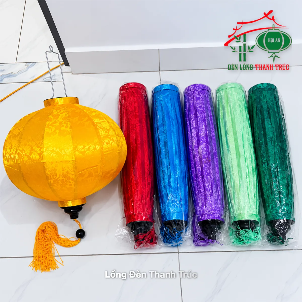 [HCM] - Combo 10 lồng đèn hội an- Lộn xộn - Lụa gấm - Size 40