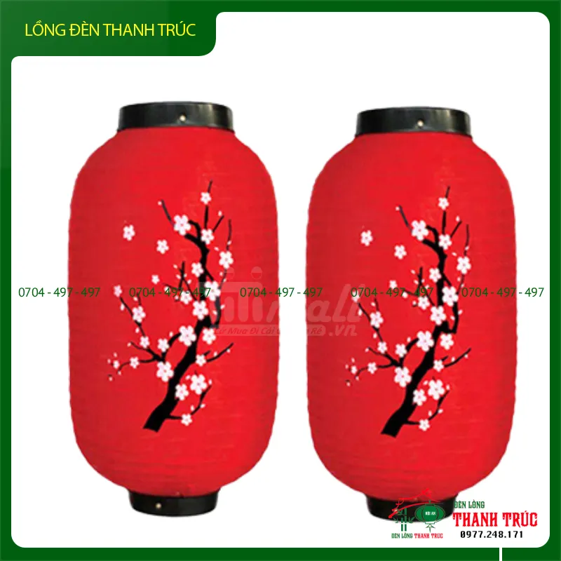 Lồng đèn nhật vẽ cành đào