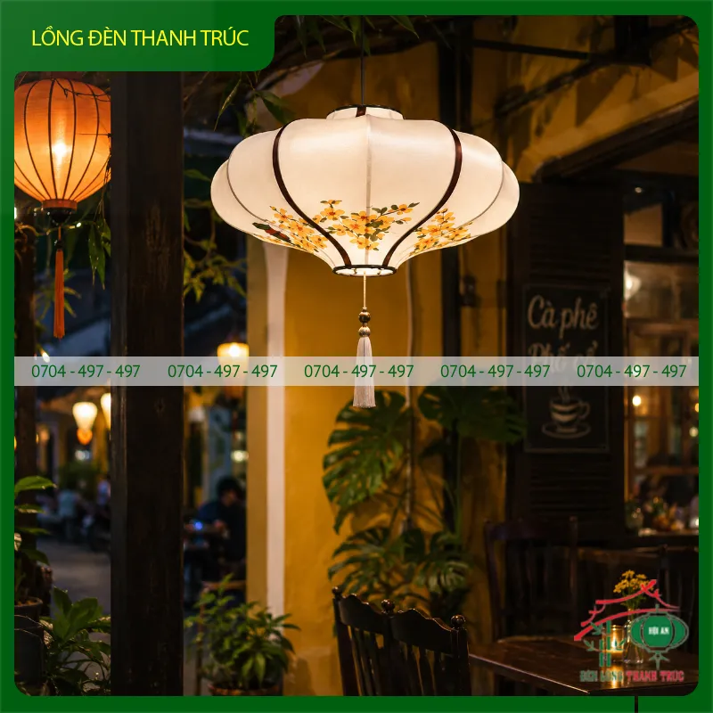 Lồng đèn sắt kiểu đĩa bay trắng in 3d