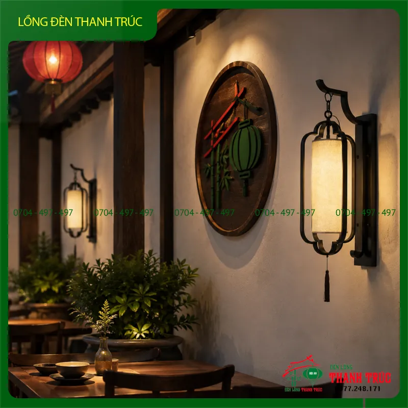 Alternative view of Lồng đèn sắt treo tường sang trọng