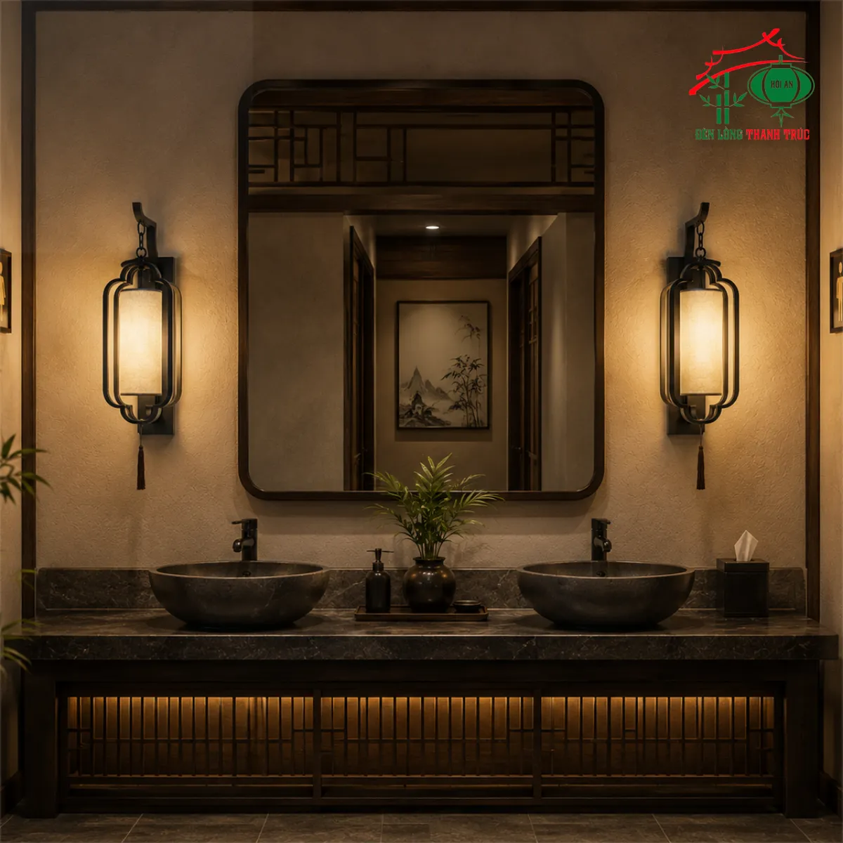 Lồng đèn sắt treo tường