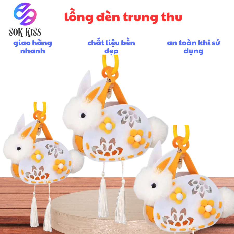 Các mẫu đèn lồng thỏ ngọc bằng tre kết hợp hoa văn thêu tay tinh xảo sang trọng